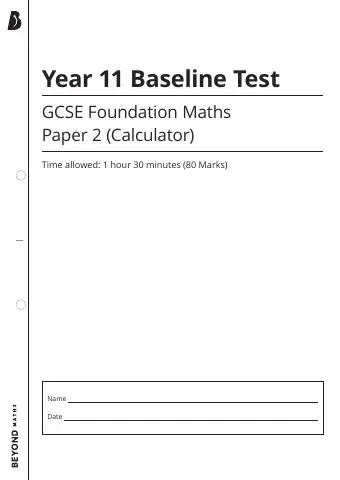 First page of Paper 2 – Calculator