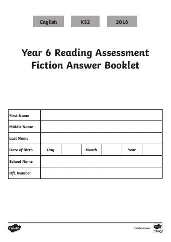 First page of Answer booklet (questions)