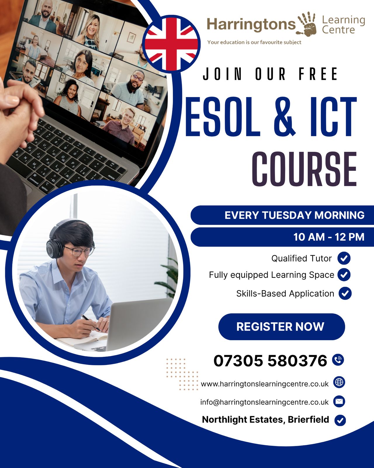ESOL & ICT Course poster