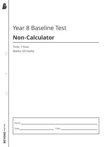 First page of Non-calculator paper