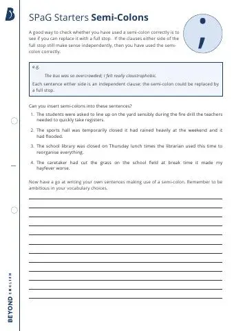First page of Semi-Colons