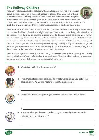 First page of Fiction reading mat – The Railway Children